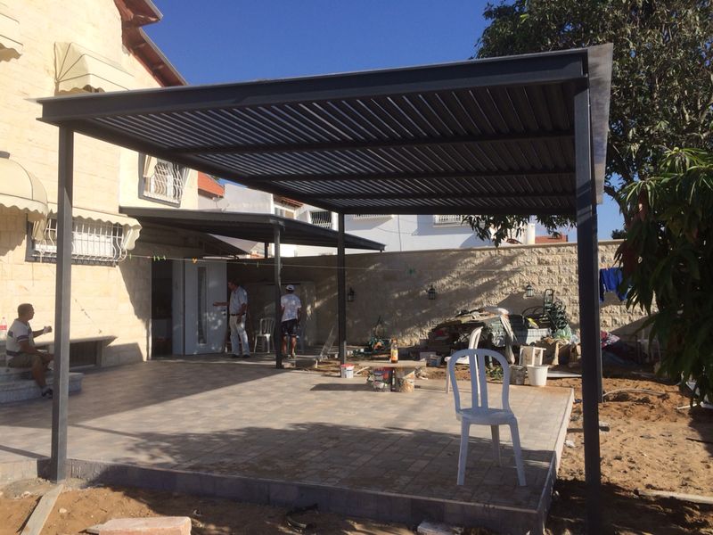 פרגולת הצללה קלאסית מסגרת הקפית דקורטיבית - צבע 1220